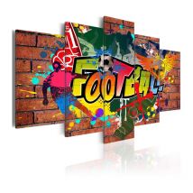 Paris Prix - Tableau Imprimé 'Football Graffiti' 100 x 200 cm