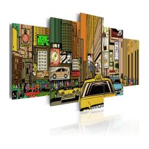 Tableau Imprimé "Rues de New York dans la B. D." 100 x 200 cm