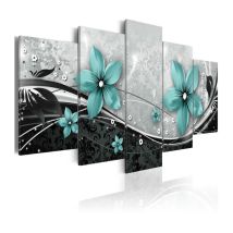 Tableau Imprimé "Turquoise Flower of Night" 100 x 200 cm