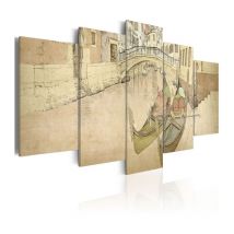 Tableau Imprimé "Venise & Gondoles" 100 x 200 cm