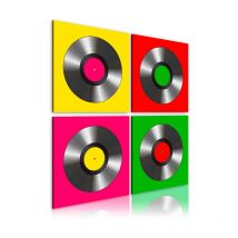 Tableau Imprimé "Vinyles : Pop Art" 80 x 80 cm