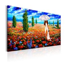 Tableau Imprimé "Woman with Umbrella" 80 x 120 cm