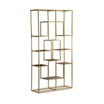 Paris Prix - tagère Design en Verre 'Barad' 175cm Or