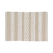 Paris Prix - Tapis Déco 'Blanca' 60x90cm Naturel & Blanc