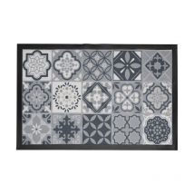 Tapis Déco à Motifs "Carreaux Ciment" 40x60cm Gris
