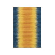 Tapis en Laine Fait Main "Sunset" 90x160cm Jaune & Bleu