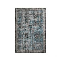 Tapis Imprimé Oriental à Poils Courts "Ariya" Bleu 200 x 290 cm