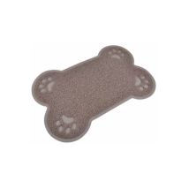 Tapis Repas pour Chien 'Forme Os' 60cm Taupe