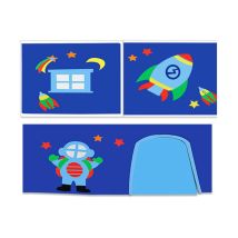 Paris Prix - Tente Textile pour Lit 'Pino Astronaute ii' Bleu