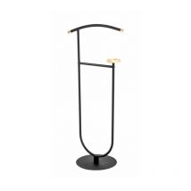 Paris Prix - Valet de Chambre Design 'Malia' 115cm Noir & Naturel