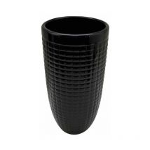 Vase Déco en Céramique 'Quadri' 27cm Noir