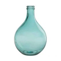 Vase Design en Verre "Bouteille" 43cm Bleu Azur