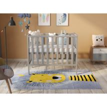 Love For Sleep - Paris Space Saver Cot 100x50cm with Aloe Vera Quilted mattress (Grey) - Grey