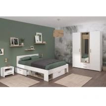 Parisot Dream Schlafzimmer Komplettset Weiß Und Eiche 140x200 Cm