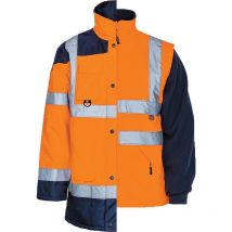 Parka haute visibilité 4 en 1 exocet + gilet greg coloris orange fluo taille l Kiplay