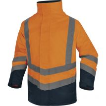 Parka 5 en 1 Delta Plus haute visibilité polyester oxford enduit pu orange fluo - OPTI3OM 58/60 (2XL)