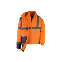 Parka alta visibilita taglia l arancio/blu giacca riflettente 3 in 1 Kapriol