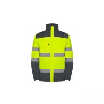 Roly - Parka de alta visibilidad en dos colores con cintas reflectantes en el cuerpo y mangas epsylon s Plomo / Amarillo flúor