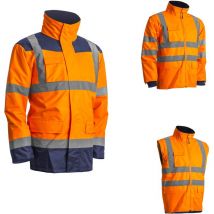 Parka de travail multicouches imperméable haute visibilité kanata - Orange FLuo 5XL - 68/70