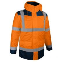 Parka matelassee 4 en 1 orangefluo-marine t3xl