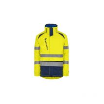 Parka haute visibilité recyclée long life jaune/marine - l T2S