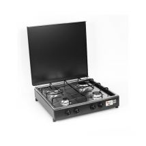 Fornello 4 fuochi a gas Gpl / Metano Grigio grafite con piano Acciaio Inox made in italy mod. 542GSPGP Gpl - Parker