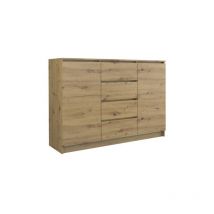 Hucoco - parm Cassettiera moderna 120x40x97 2 ante + 4 cassetti camera/soggiorno/ufficio credenza scandinava armadio moderno