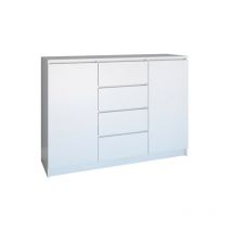 Hucoco - parme - Cassettiera da soggiorno - 2 ante + 4 cassetti - 120x40x97 - Buffet in stile scandinavo - Mobile contenitore - Effetto cemento