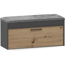 Hucoco - parmi - Scandinavian style hallway shoe cabinet - 100x35x49 - Bench with storage space