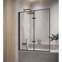 Badplaats - Paroi baignoire Medal 110 x 140 cm noir - verre transparent