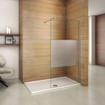Aica Sanitaire - Paroi de douche 110x200 cm verre satiné au central paroi de douche à l'italienne verre anticalcaire avec