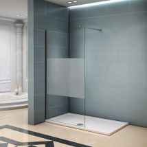 Aica Sanitaire - Paroi de douche 110x200 cm verre satiné au central paroi de douche à l'italienne verre anticalcaire avec