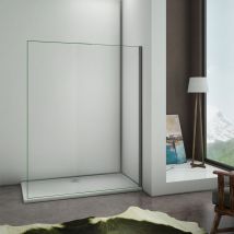 Aica Sanitaire - Paroi de douche 140x200cm en 8mm verre anticalcaire paroi de douche à l'italienne