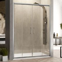 Kassandra - Paroi de douche 2 verres fixes + 2 portes coulissantes bella 165 cm Paroi latérale : 77 - 79 cm