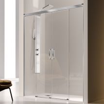 Kassandra - Paroi de douche 2 verres fixes + 2 portes coulissantes glasé 165 cm