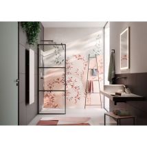 Lineabeta - Paroi de douche à l'italienne 3 panneaux Toki noir