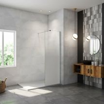 Aica Sanitaire - aica paroi de douche à l'italienne 50x200cm Modèle Brume avec barre de stabilisation 73-120cm en carré Paroi latérale fixe en 8mm