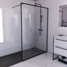 Aurlane - Paroi de douche en verre dark edge Noir 140 cm