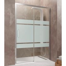 GME - Paroi de douche aktual fixe + coulissant, Décoré: Frost Mesure: 97-103 cm