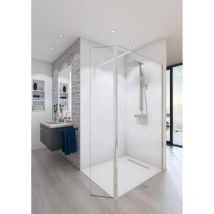 Sanitaire - Paroi de douche aura Chromé avec volet pivotant - 120+34.5cm