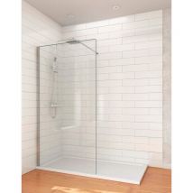 Decohor - Paroi de douche avec panneau fixe Walk-in Réversible profil noir 90CM transparent