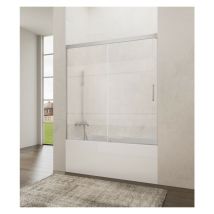 Paroi de douche baignoire basic frost plus fixe + coulissant Mesure d'installation: 150-155 cm