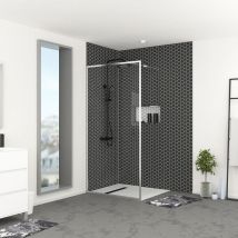 Aurlane - Paroi de Douche 100x200 cm - Cadre et Bras Aluminium Chrome - chromed contouring
