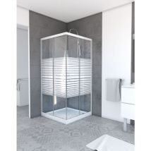 Aurlane - Paroi de douche coulissante et extensible Argent 80x185 cm