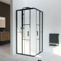 Cuisibane - Paroi De Douche D'Angle Effet Verrière Atelia 90 Cm X 90 Cm