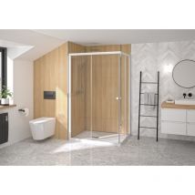 Paroi de douche supra iii a 100CM accès d'angle coulissant droite fixe gauche Kinedo PA1583BTNG