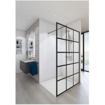 Aurys - Paroi de douche ouverte Baleares Atelier 3 - 1980x1000mm - verre Timeless 8mm - Saint-Gobain Verrerie