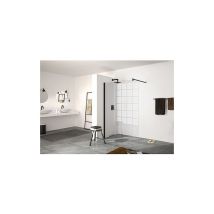 Hüppe - Paroi de douche en verre modulaire avec kit de profilés muraux, l x h x p : 885-900 x 2000 x 8 mm etc Black Edition