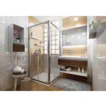 Anconetti - Paroi De Douche Fixe Pour Porte Ancoswing En Verre Transparent 4mm, 90x190 Cm, Profil Argent