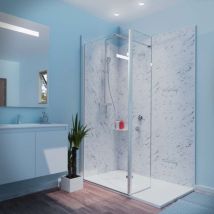 Cuisibane - Paroi de douche italienne 90+40 x 200cm calypso verre 8 mm avec volet pivotant